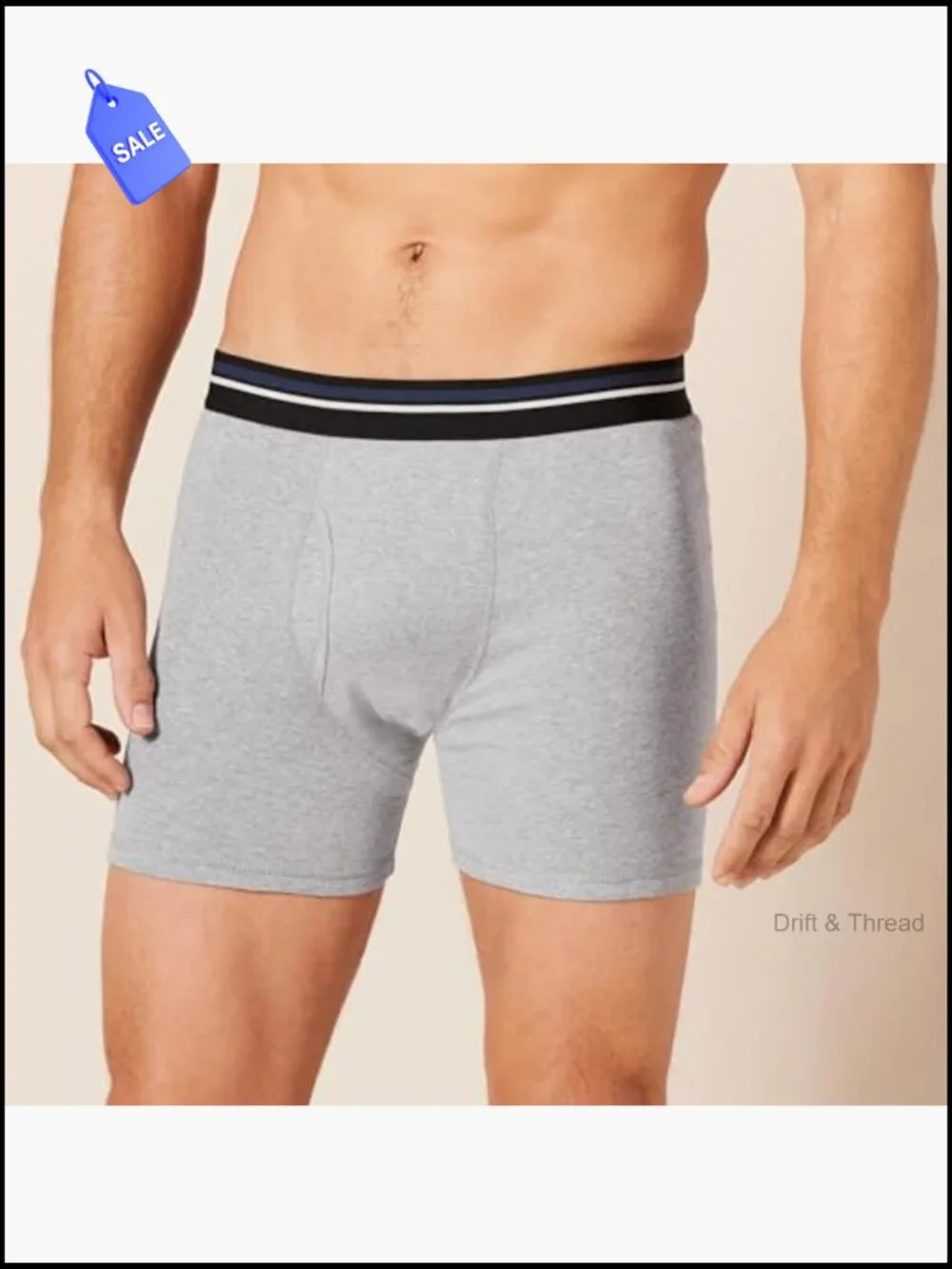 Men's Soft Cotton Boxer Briefs 5-Pack Tag-Free Underwear